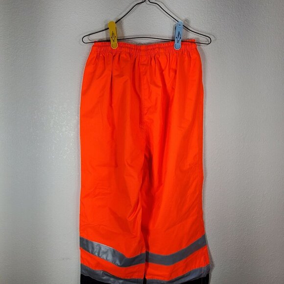 High-Visibility Reflective Work Pants Large 3M Scotchlite Orange/Black Safety - Picture 7 of 11